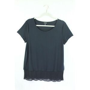 Jones NY Top Large Blue Womens Short Sleeve